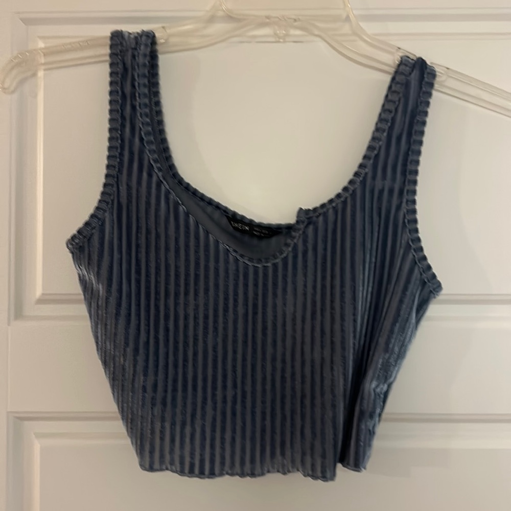Shein velvet ribbed crop top